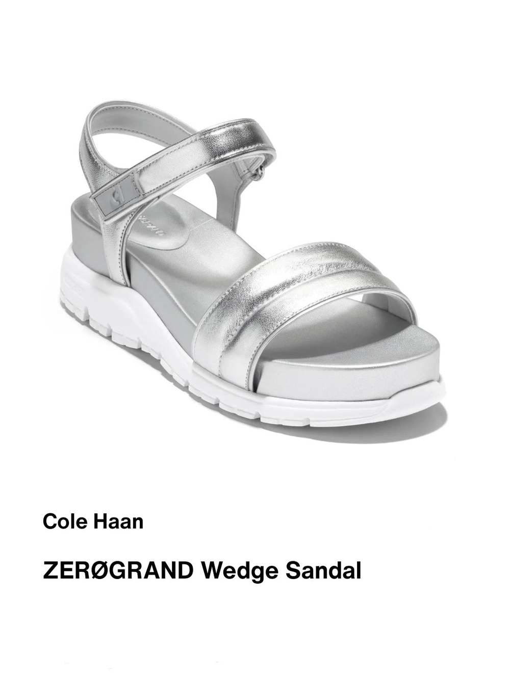 Cole Haan Silver ZEROGRAND Wedge Sandal
